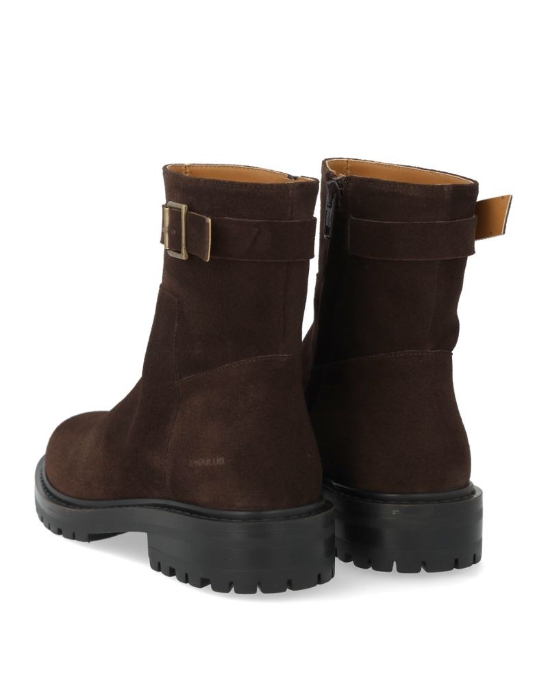 Pack shot af Angulus 7865 Boot W/Buckle Suede Dark Brown set bagfra