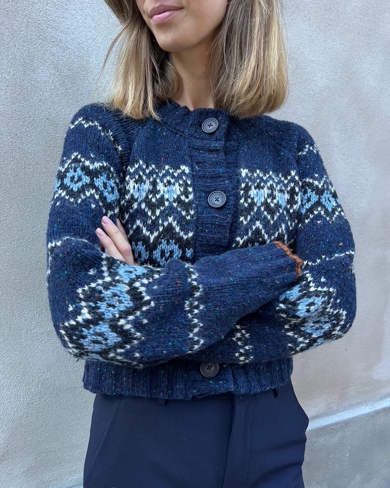 Model billede af Vanessa Bruno Damas Cardigan Marine Multi