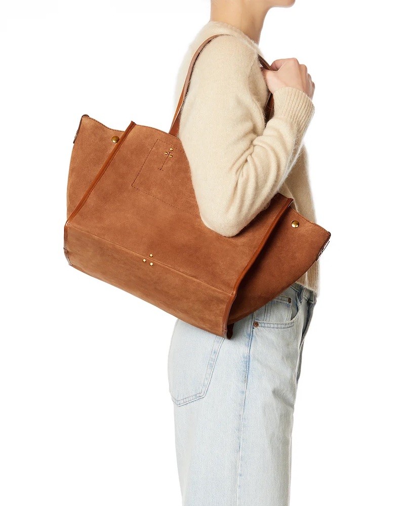 Model billede af Jerome Dreyfuss Leon M Split Suede Caramel taske