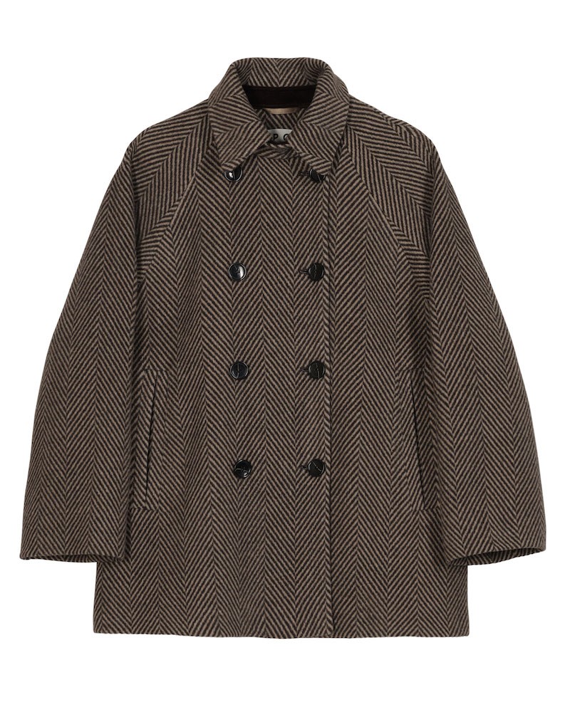 Pack shot af Apof Drew Herringbone Uld Jakke på neutral baggrund