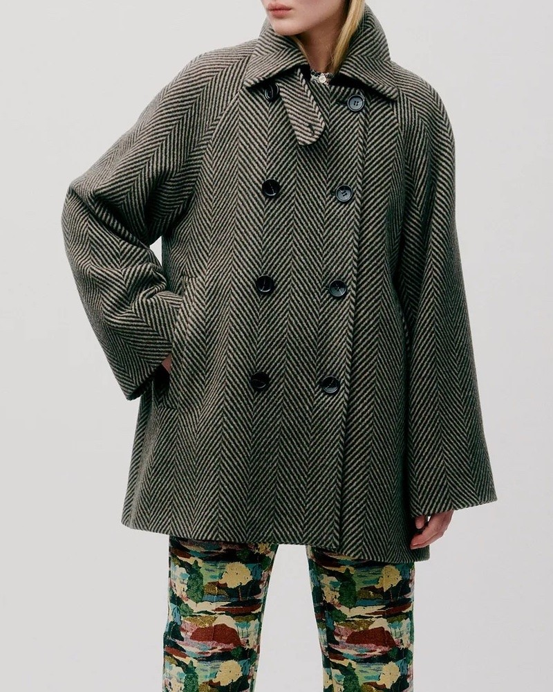 Model billede af Apof Drew Herringbone Uld Jakke