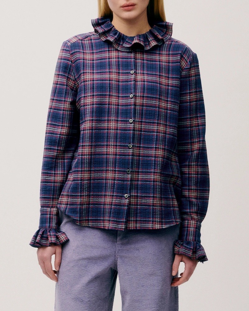 Model billede af Apof Andrea Shirt Blue Check skjorte