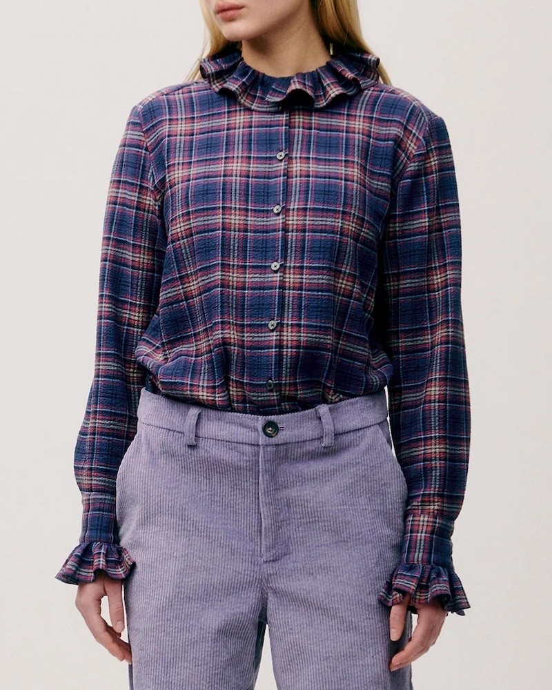 Model billede af  Apof Andrea Blue Check Ternet skjorte
