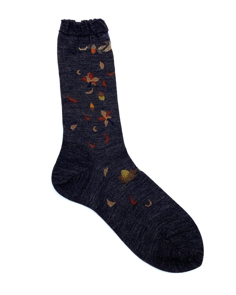 Pack shot af Antipast AM-806 Wind & The Acorn Tree Socks Dark Brown Strømper på hvid baggrund