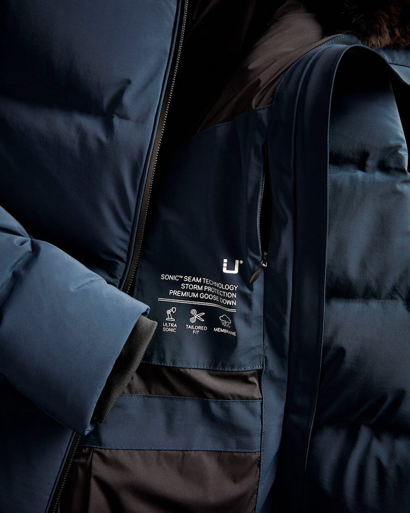 Close up af UBR Enigma Parka Navy