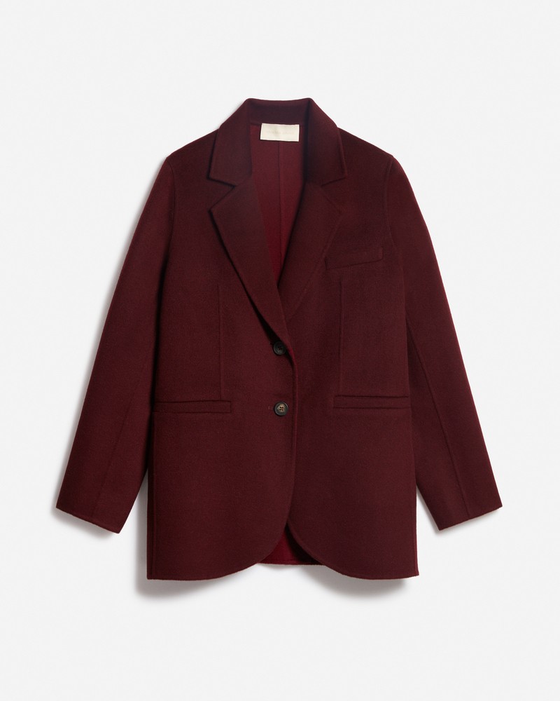 Pack shot af Vanessa Bruno Marc Blazer Bordeaux på neutral baggrund