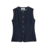 Pack shot af Skall Studio Tammy Vest Indigo Blue på neutral baggrund