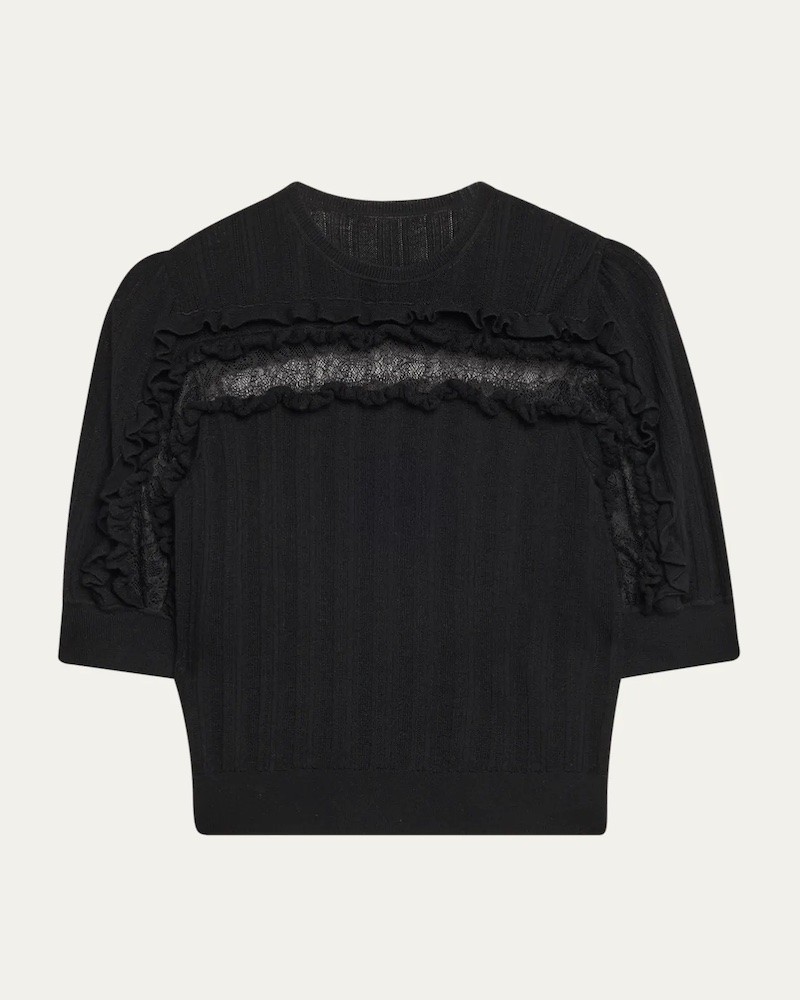 Pack shot af Ulla Johnson Salima Kortærmet sort strik