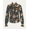 Pack shot af Ulla Johnson Catroux Silk Button Front Blouse Nuit på neutral baggrund