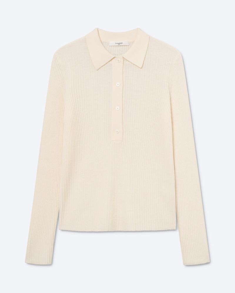 Pack shot af Lovechild 1979 Lisa Blouse Egret Ecru Polo Bluse