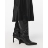 Dorothee Schumacher Sense Of Shine Skirt Pure Black Sort midi nederdel I silke på model