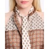 Close up af Dorothee Schumacher Graphic Dreams Top Brown Big Tie
