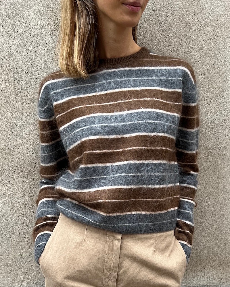 Model billede af Guest In Residence Grizzly Stripe Crew Charcoal Combo