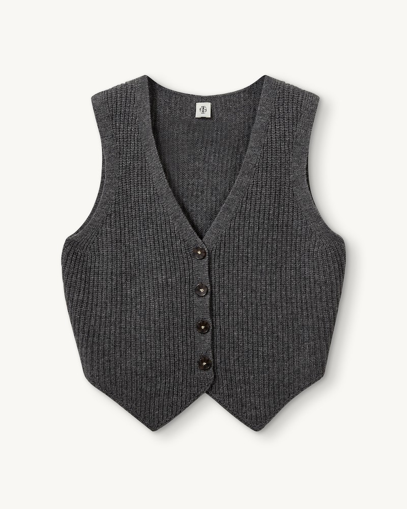 Pack shot af The Garment Como Rib Vest Grey Melange