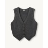 Pack shot af The Garment Como Rib Vest Grey Melange