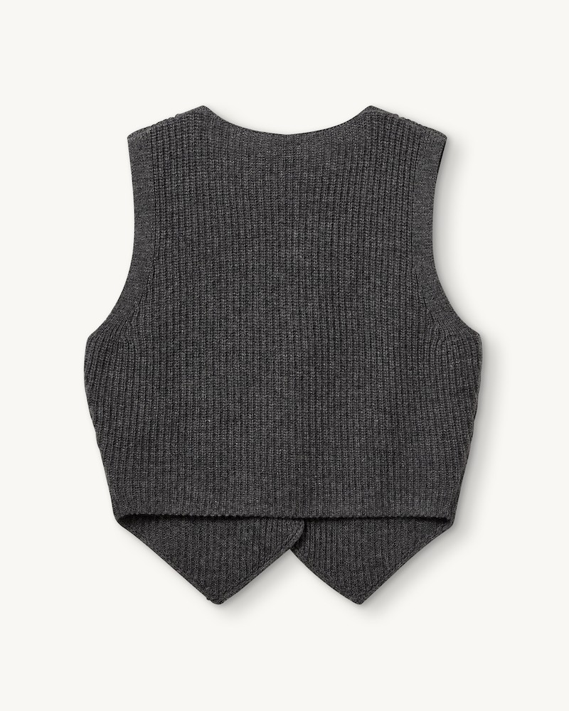 Pack shot af The Garment Como Rib Vest Grey Melange bagfra