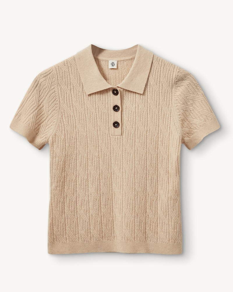 Pack shot af The Garment Como Cable Mini Polo Macademia