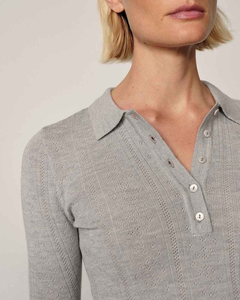 Close up af Herskind Cyenna Knit Blouse Grey Melange