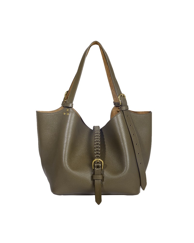 Pack shot af Jerome Dreyfuss Joseph S Goatskin Khaki på neutral baggrund