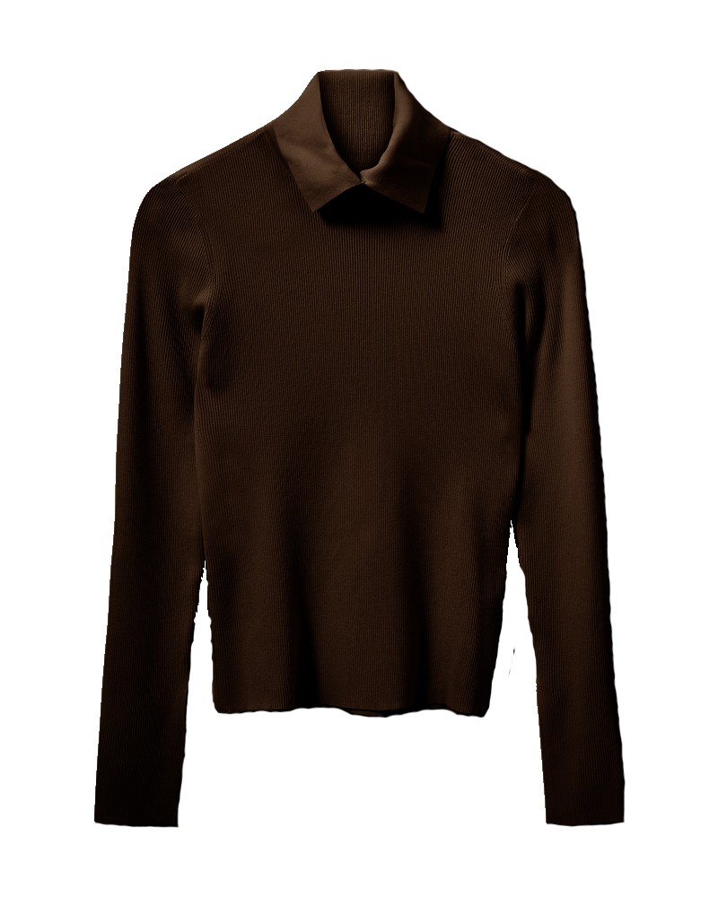 Pack shot af The Garment Madison Neck Knit Espresso på neutral baggrund