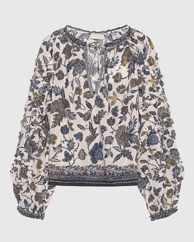 Pack shot af Ulla Johnson Azrou Cotton Blouse Porcelain på neutral baggrund