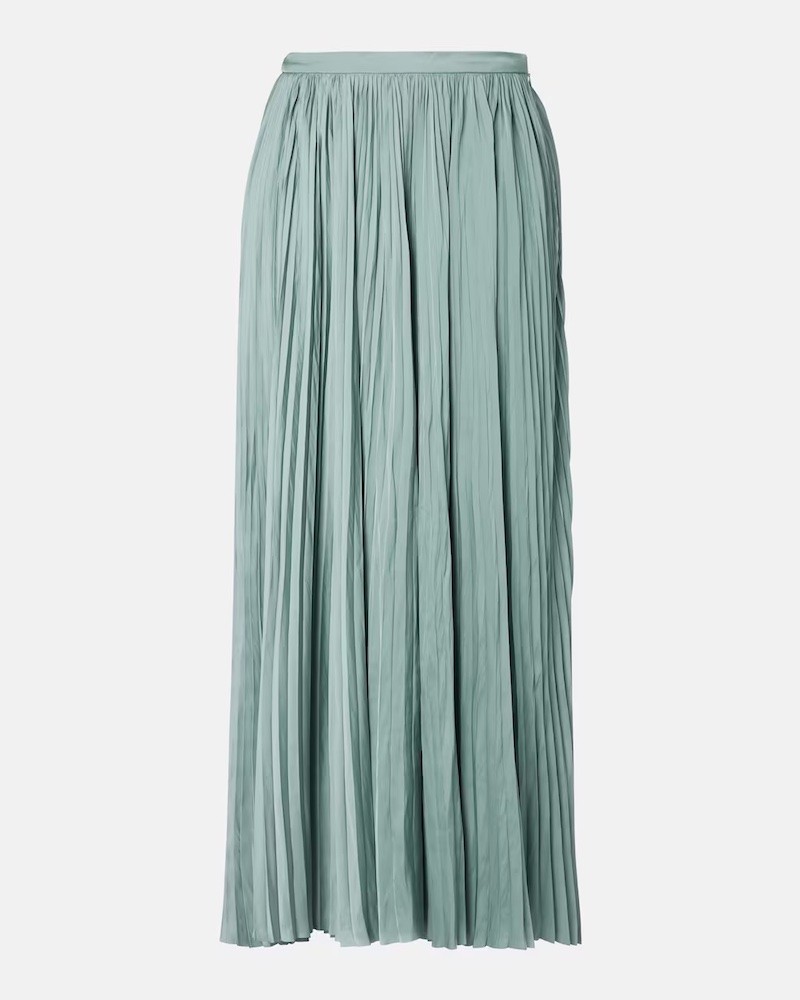 Pack shot af Ulla Johnson Lulu Pleated Long Skirt Sea Glass
