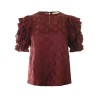 Pack shot af Ulla Johnson Opal Puff Sleeve Top Claret på neutral baggrund