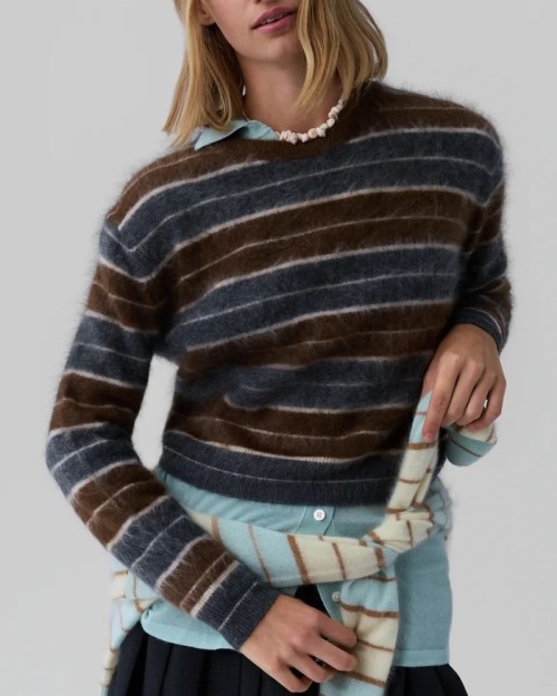 Model billede af Guest In Residence Grizzly Stripe Crew Charcoal Combo