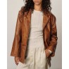 Model billede af Herskind Marina Leather Jacket Waxed Cognac