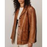 Model billede af Herskind Marina Leather Jacket Waxed Cognac skind jakke