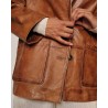 Close up af lommer på Herskind Marina Leather Jacket Waxed Cognac