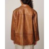 Model billede af Herskind Marina Leather Jacket Waxed Cognac bagfra