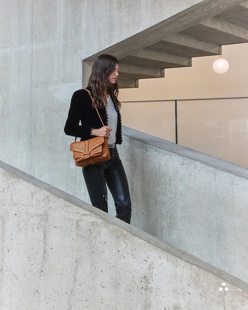 Image billede af Jerome Dreyfuss Harry M Lambskin Camel skuldertaske