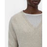 Close up af Closed Cashmere V-Neck Clay Beige