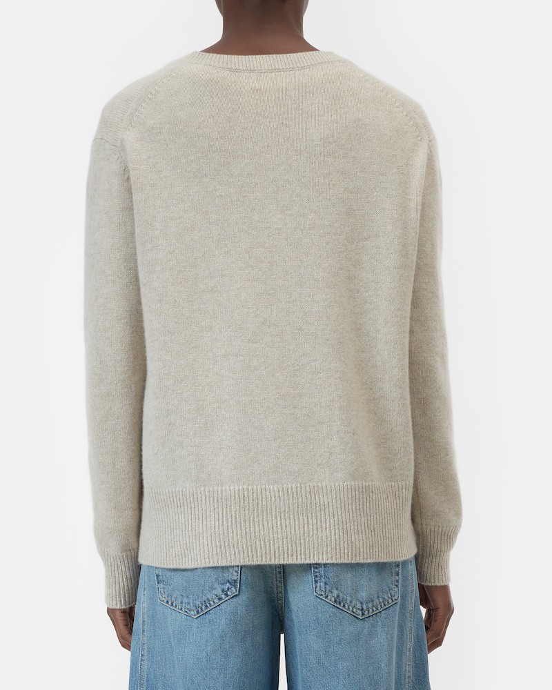 Model billede bagfra af Closed Cashmere V-Neck Clay Beige