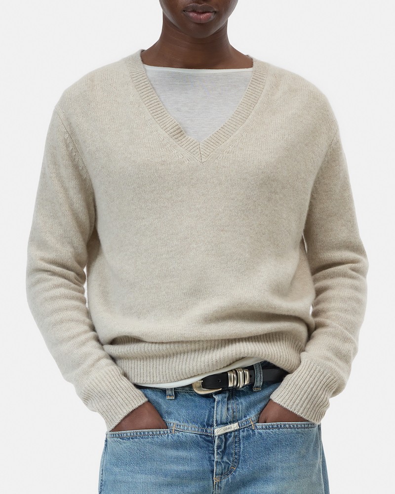 Model billede af Closed Cashmere V-Neck Clay Beige