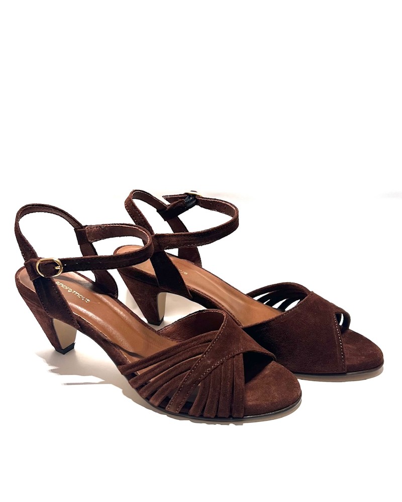 Pack shot af Anonymous Copenhagen Hermine Sandal Calf Suede Chocolate