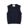 Pack shot af Aiayu Ingeborg Cashmere Vest Black Blue på neutral baggrund