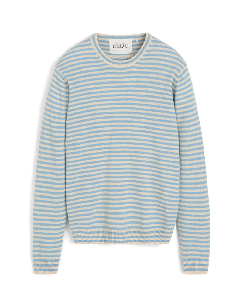 Pack shot af Aiayu Leonardo Cashmere Mix Opal Blue på neutral baggrund