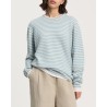 Model billede af Leonardo stribet cashmere strik mix opal blue