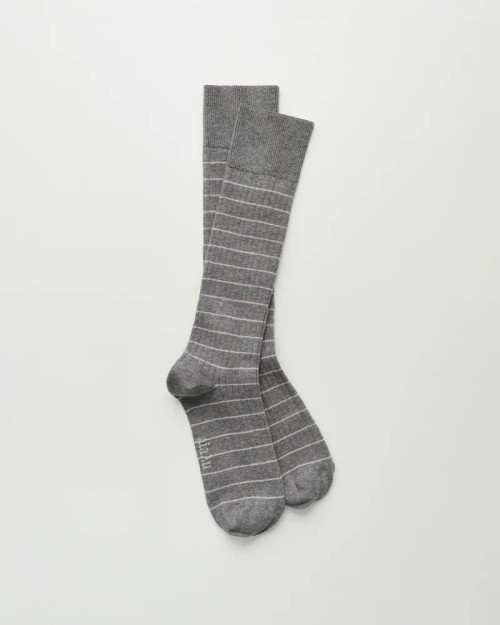 Pack shot af Aiayu Cotton Long Socks Mix Grey Melange på neutral baggrund