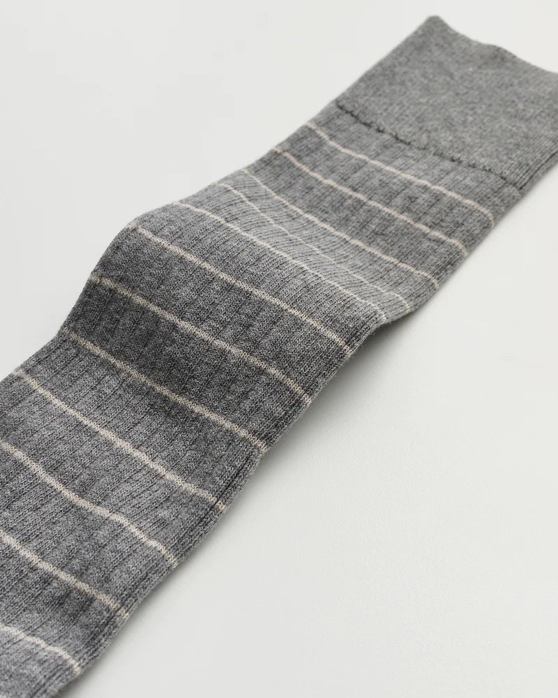 Detalje billede af Aiayu Cotton Long Socks Mix Grey Melange