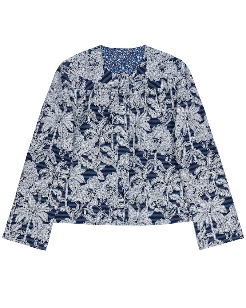 Packshot af Apof Rose Jacket Blue Palm Escape