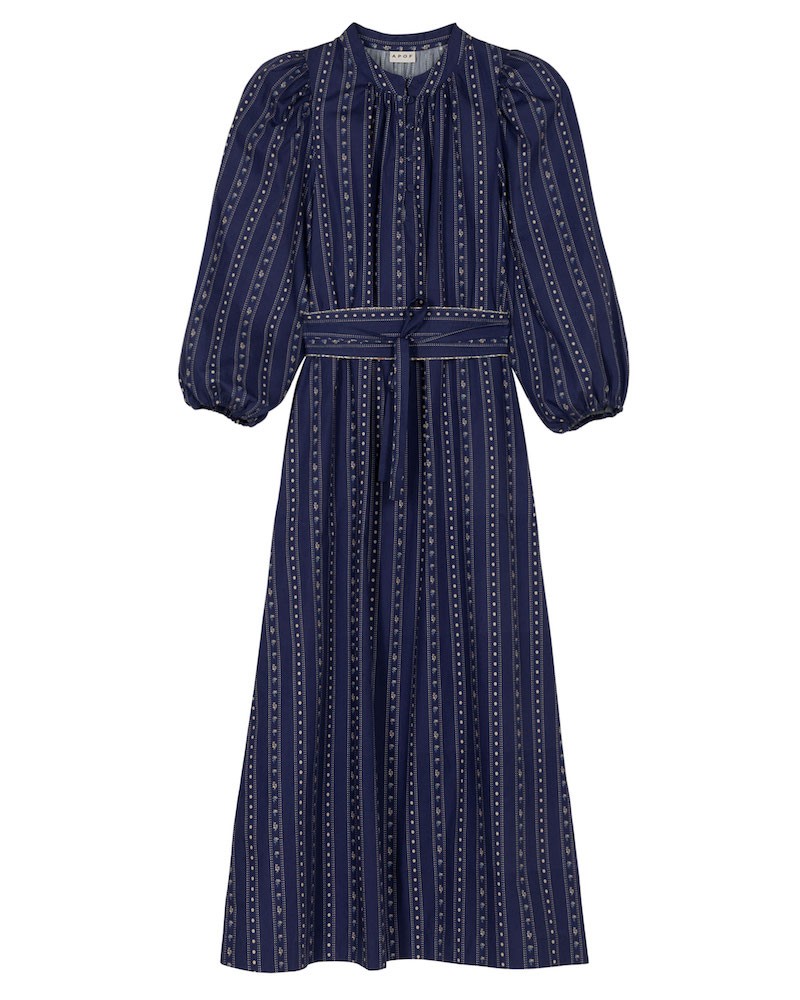 Pack shot af Apof New Maya Dress Belle Blue på neutral baggrund