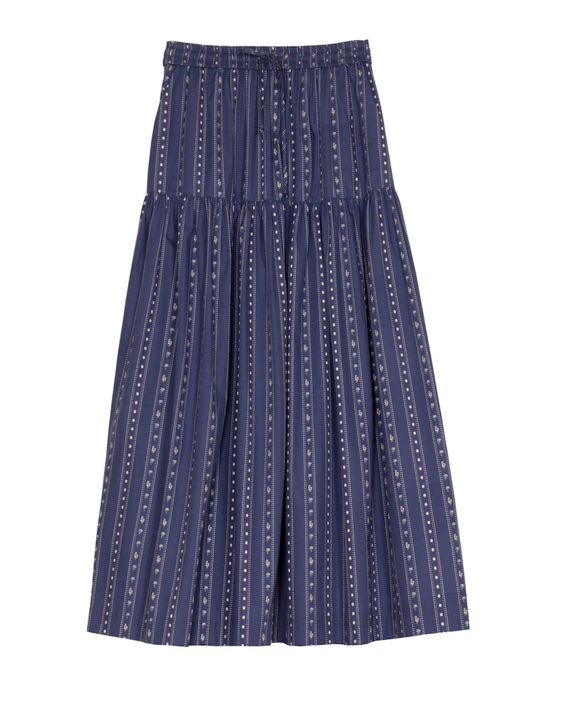 Pack shot af Apof Bibbi Skirt Belle Blue på neutral baggrund