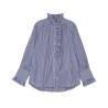 Packshot af Apof Annemonne Blouse Blue White Stripe på neutral baggrund