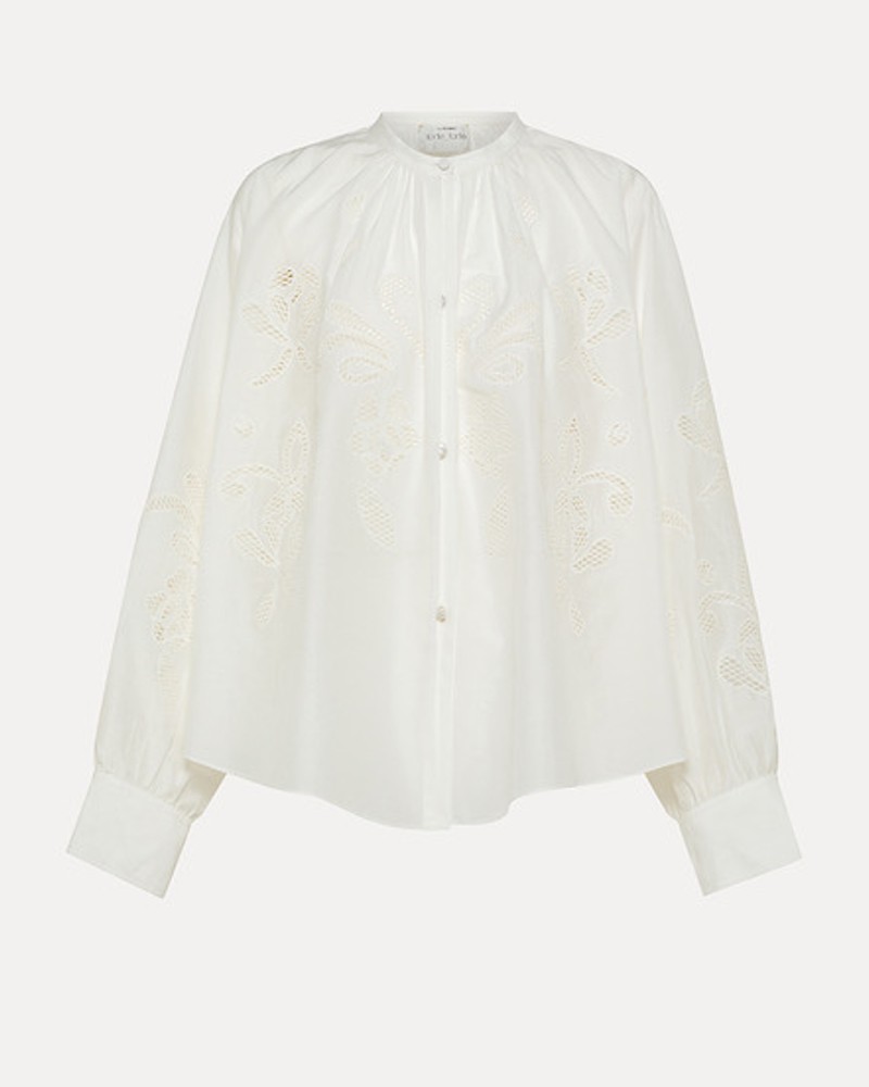 Pack shot af Forte Forte Lunamaris Embrodery Voile Shirt Avorio 14599