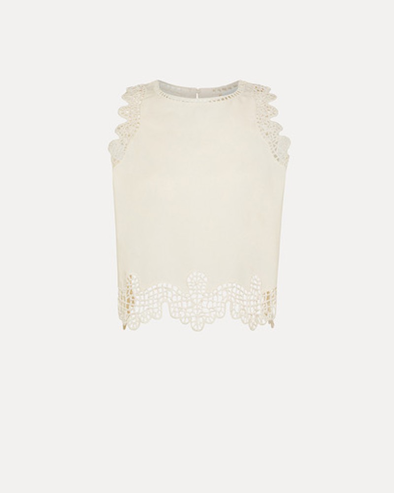 Pack shot af Forte Forte Top Embroidery Cotton Poplin Avorio