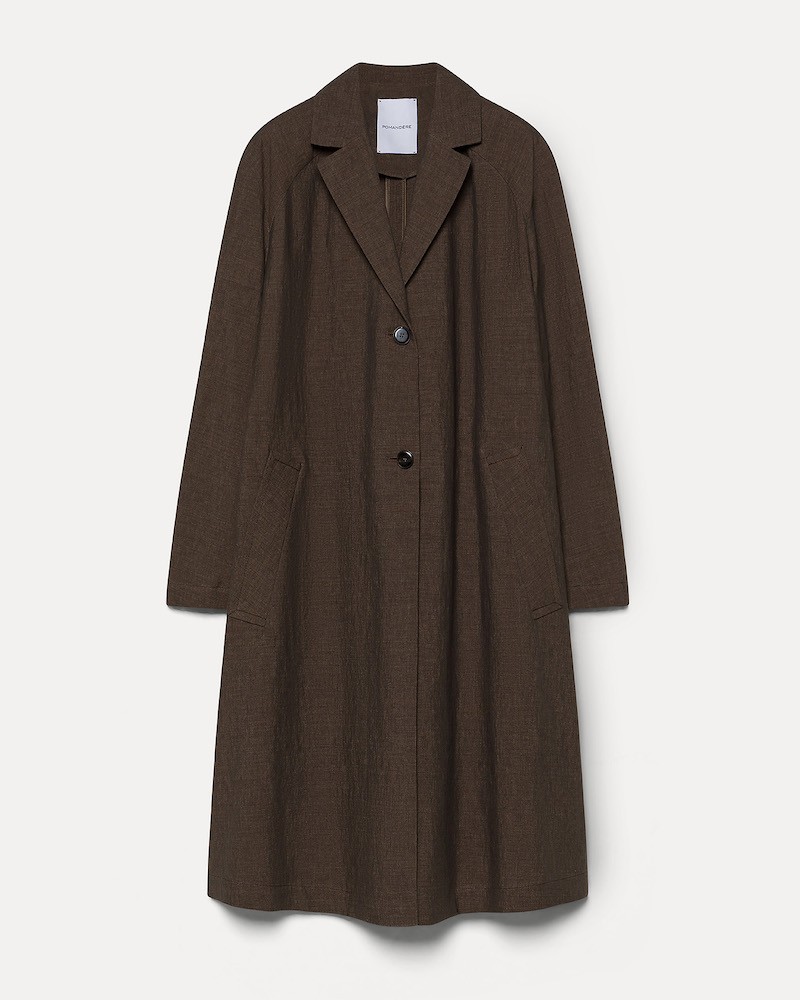 Pack shot af Pomandére Coat Cocoa Mørkebrun på neutral baggrund