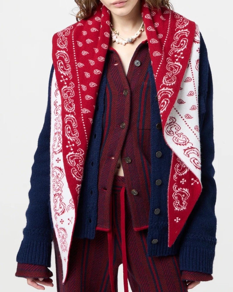 Model billede af Guest In Residence The Wild Rag Scarf Ruby/Cream